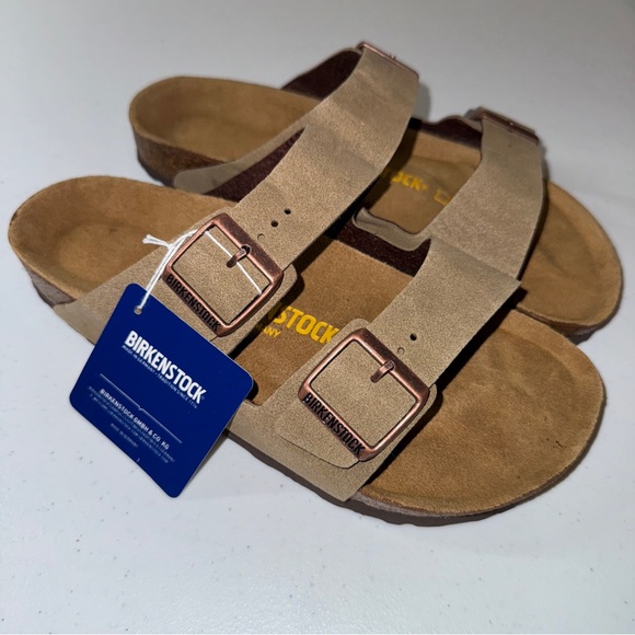 Birkenstock Tan Taupe Brown Arizona Sandals Women’s size 8 - 8.5 US 39 EU - Picture 3 of 4